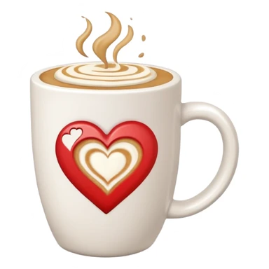 White coffee mug with latte sticker