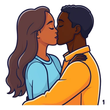 Beso de parejas👩🏽‍❤️‍💋‍👨🏾 sticker