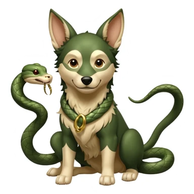loki god of mischief as a dog. he as snakes.  dynamic pose sticker