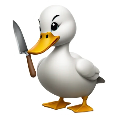 A duck holding a knife sticker