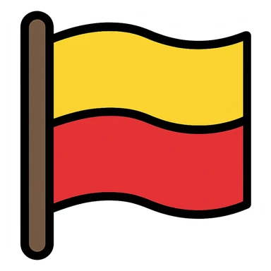 flag with half yellow and half red, clean and simple design sticker