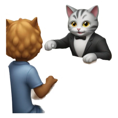 cats playing a board game at a birthday party sticker