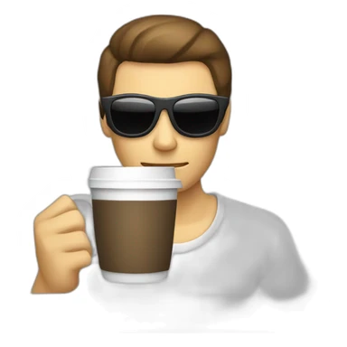 White Hacker drink coffe sticker