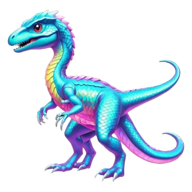 Futuristic Shiny Neon Velociraptor-Fakémon-Pokémon sticker