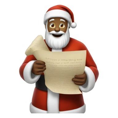 Santa with his list sticker