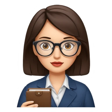 journalist brunette woman with glasses sticker