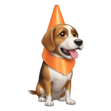 dog with cone sticker