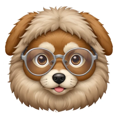 dog wearing grany sticker