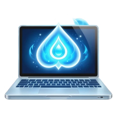 laptop with magical aura sticker