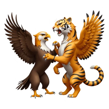 Eagle fighting tiger sticker