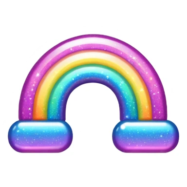 Girly glitter rainbow sticker