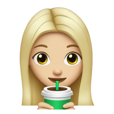 blondie girl with green eyes drinking ice coffee  sticker