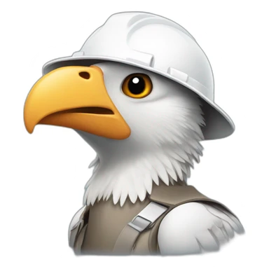 vulture with white hard hat sticker
