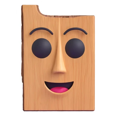 piece of wood with a face, playful and expressive sticker