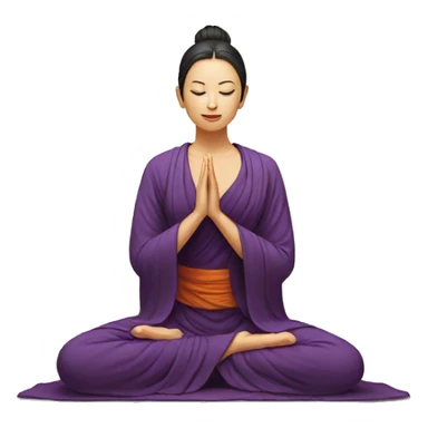 Female Buddhist prostration sticker