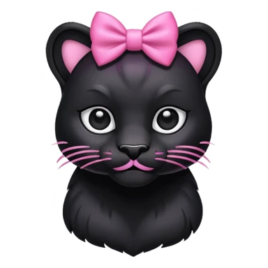 panther wearing a pink bow sticker