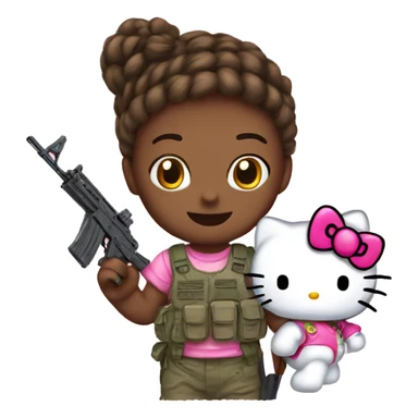 Hello Kitty with ak sticker