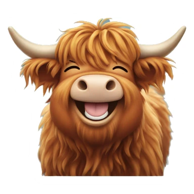 Laughing highland cow sticker