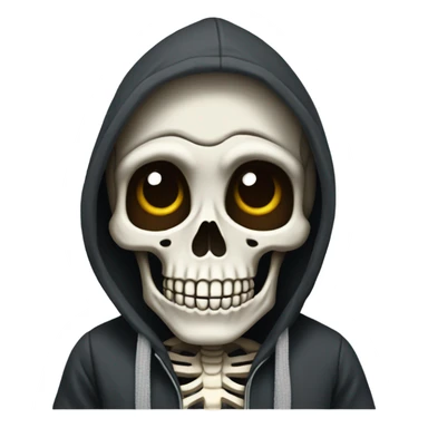 Skeleton in a hoodie sticker