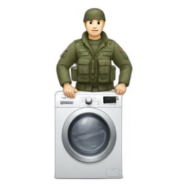 russian soldier carrying washing machine sticker