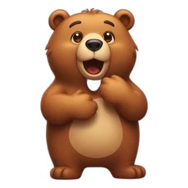 Bear blowing kiss into air  sticker