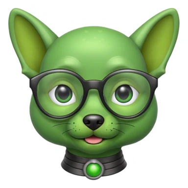 alien dog green, wearing glassess sticker