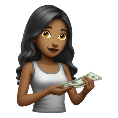 girl paying money sticker