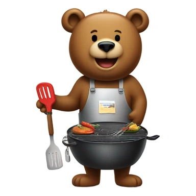 Bear grilling  sticker