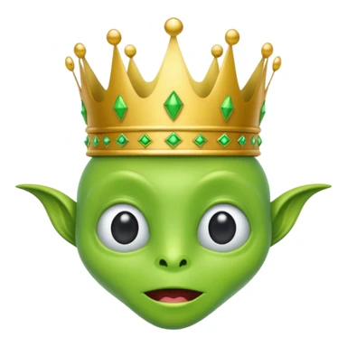 green alien with crown sticker