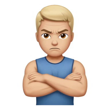 angry with arms crossed  sticker