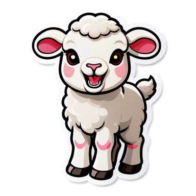 A lamb with fangs sticker