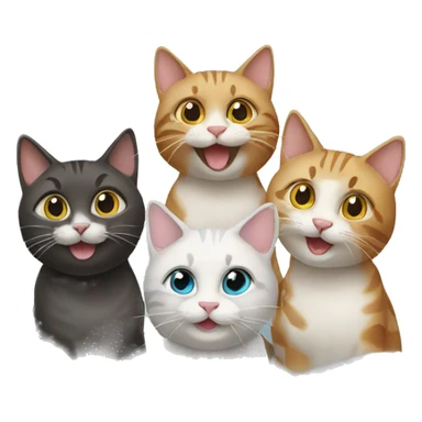 four cats celebrating sticker