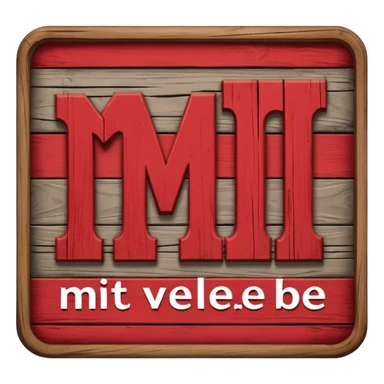 a sign with the letterin "Mit vieeel Lieeebe". sticker