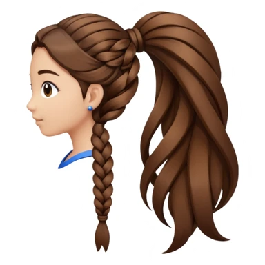 just hair braided hair tail sticker