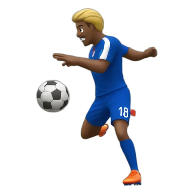French football player shooting the ball sticker