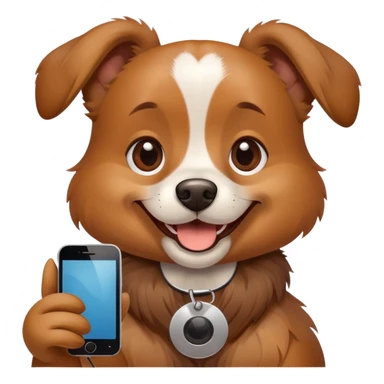Dog with phone sticker