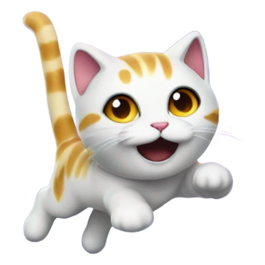 galaxy colored kitty flying through space smiling  sticker