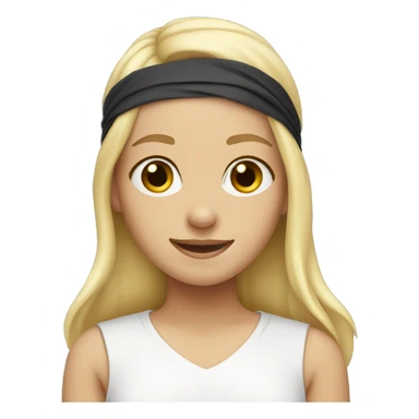 a blond girl with a head bandage smiling sticker