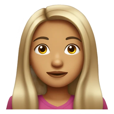 Mexican girl with round face and long hair, brown eyes sticker