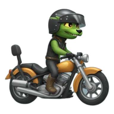 Gato, motocicleta cocodrilo sticker