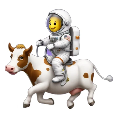astronaut riding on cow sticker