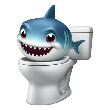 Baby shark with a top hat swimming in a toilet sticker