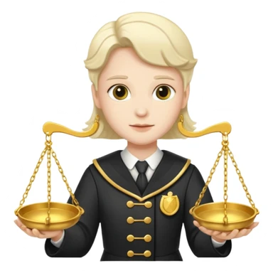 Fancy judge with golden scales sticker