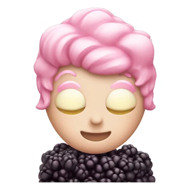 cute emoji of an pink cream with bananas and blackberry sticker