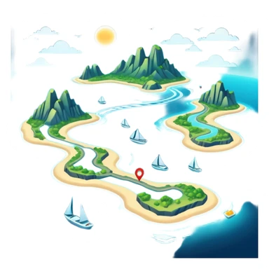 futuristic sea map with islands and a route  sticker