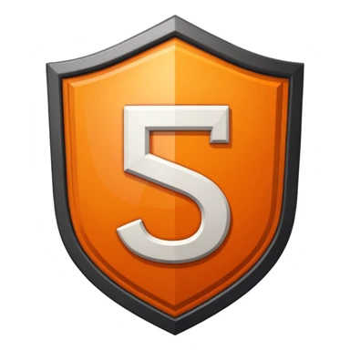 Detailed HTML5 logo with orange shield and white '5' in pixelated retro style sticker