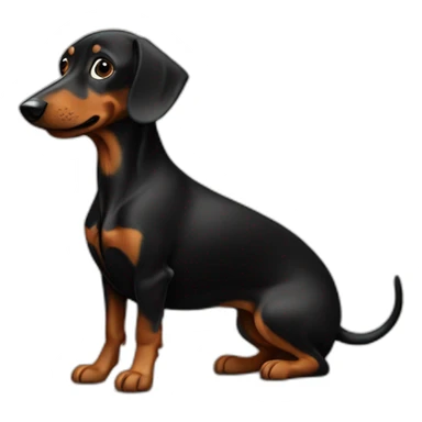 Teckel noir et feu sticker