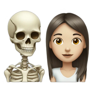 skeletal face and the girl with the hand in her forehead sticker