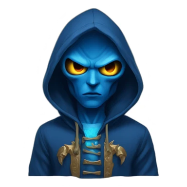 Dominus blue hoddie with demon eyes sticker