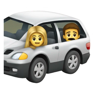 deux personne dans une voiture qui roule et sortent la tête de la voiture sticker